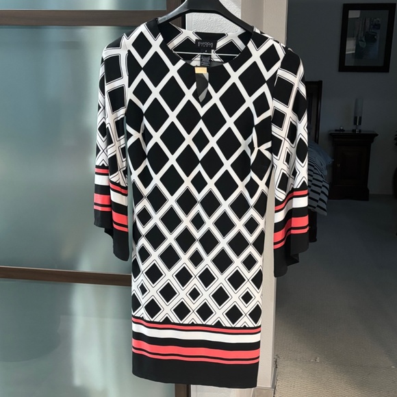 Enfocus Studio Shift Dress - Retro 60s Print Size 4 - Picture 5 of 9